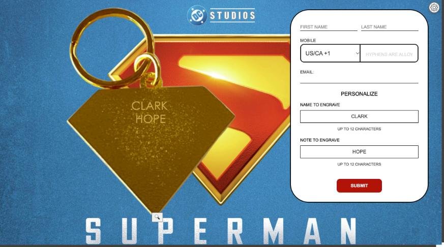 Superman: name and note on the keychain