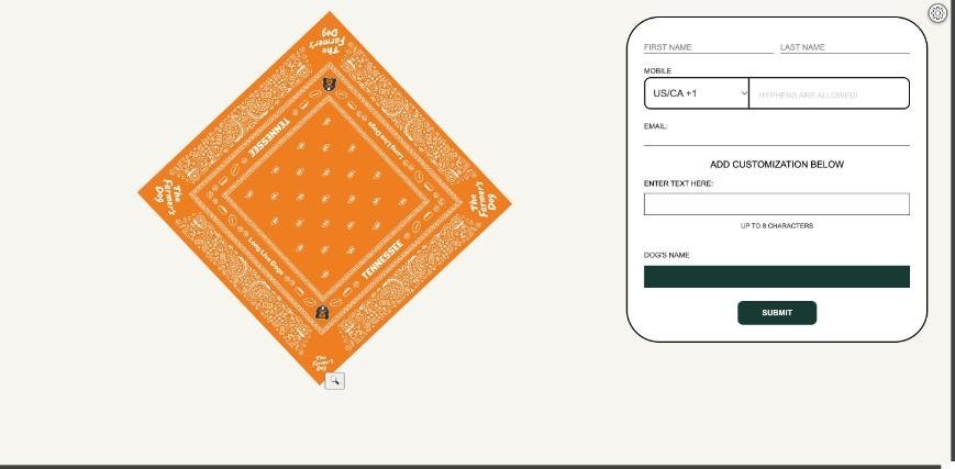 The Farmer's Dog: the dog's name on a bandana