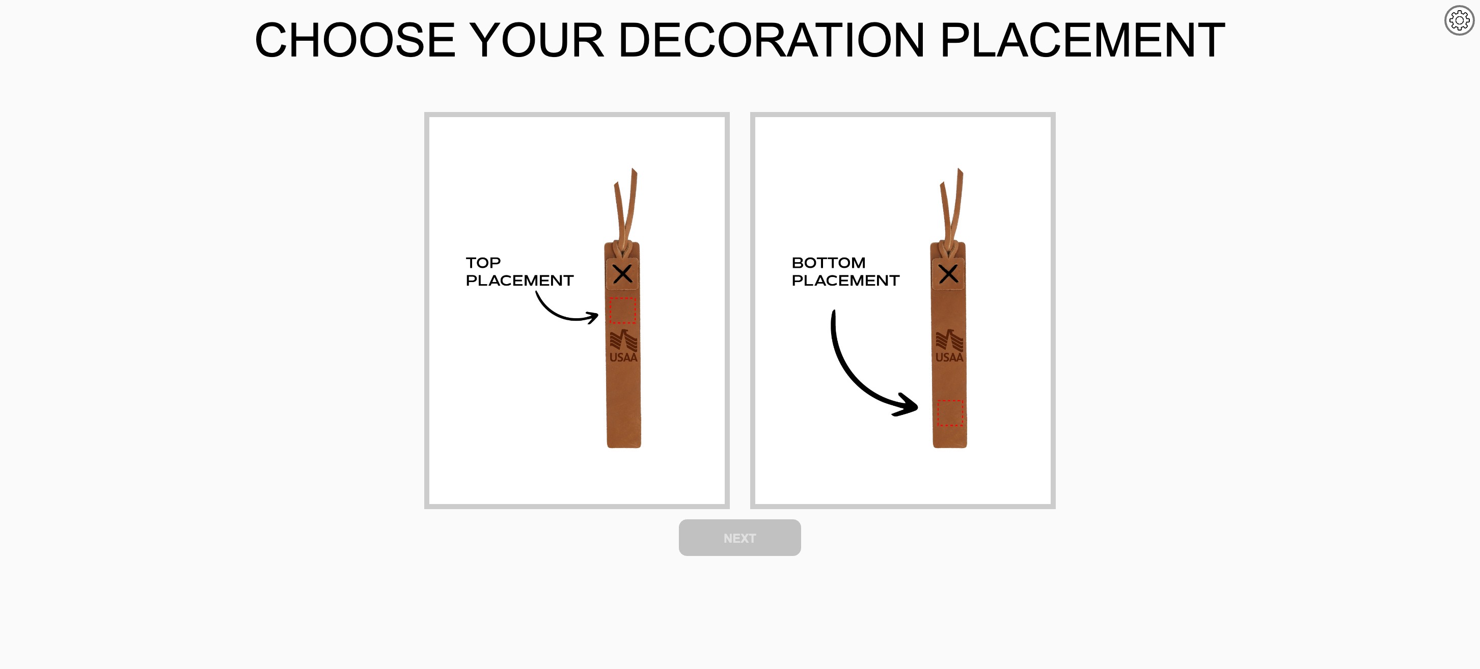 USAA: choose where the decoration goes